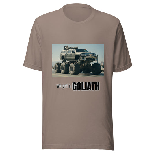 We Got a Goliath (Brown) MENS T SHIRT